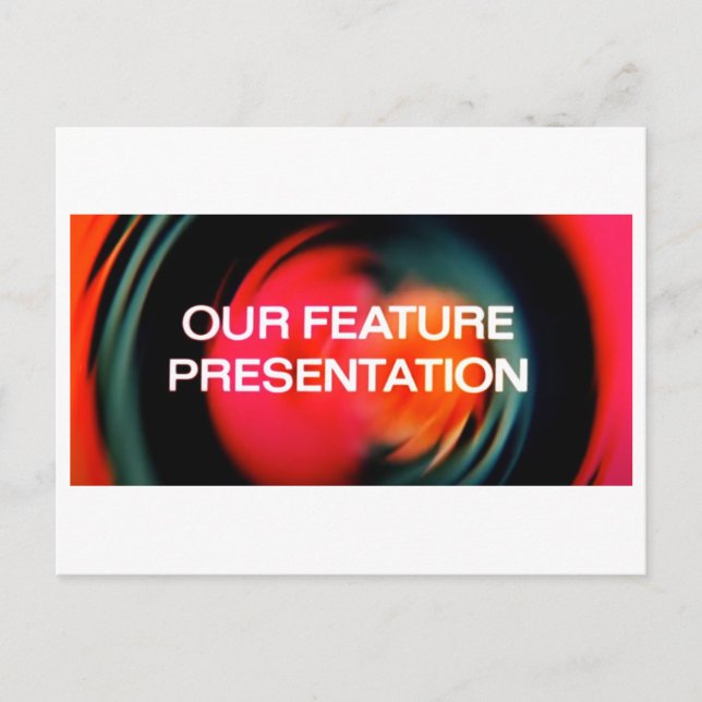 Our Feature Presentation Holiday Postcard (Front)
