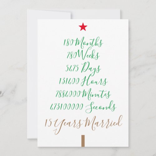 Our Fifteenth Christmas 15th Years Married xmas Holiday Card