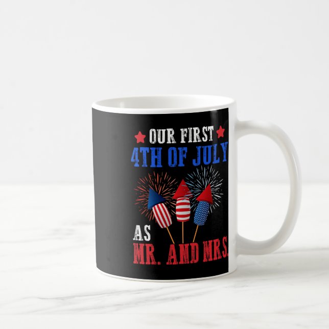 Our First 4th Of July As Mr Mrs Patriot Couple Hus Coffee Mug (Right)