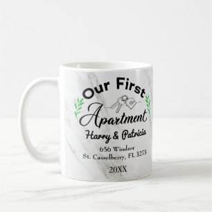 Our First Apartment 2021 Custom Names & Address Coffee Mug