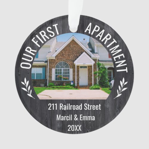 Our First Apartment 2023 Custom Name  2 Photo Ornament