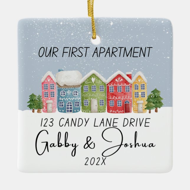 Our First Apartment Housewarming New Home Ceramic Ornament (Front)