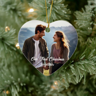 Our First Christmas 1 Photo  Ceramic Ornament