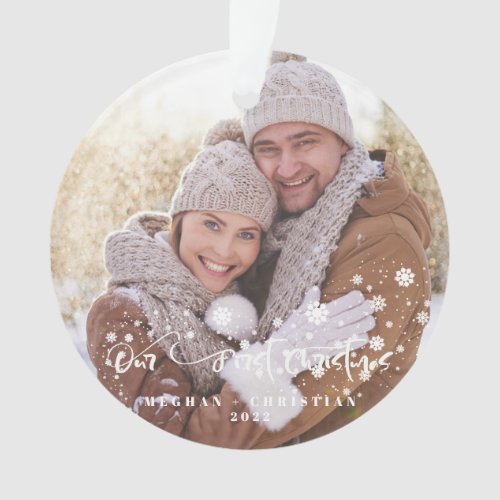 Our first Christmas 2_sided Photo Holiday  Ornamen Ornament