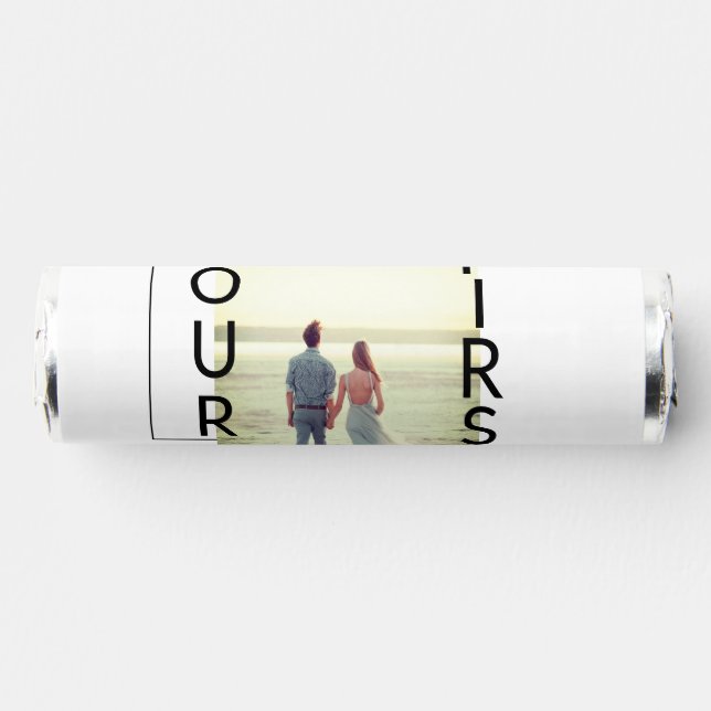 Our First Christmas add couple name photo minimal  Breath Savers® Mints (Front)