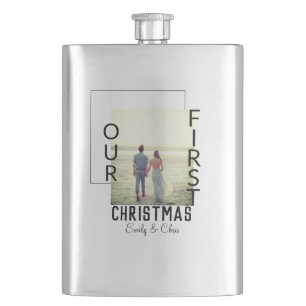 Our First Christmas add couple name photo minimal  Flask