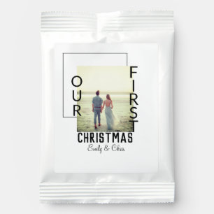 Our First Christmas add couple name photo minimal Margarita Drink Mix