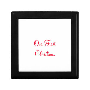 Our first Christmas add name family photo Gift Box