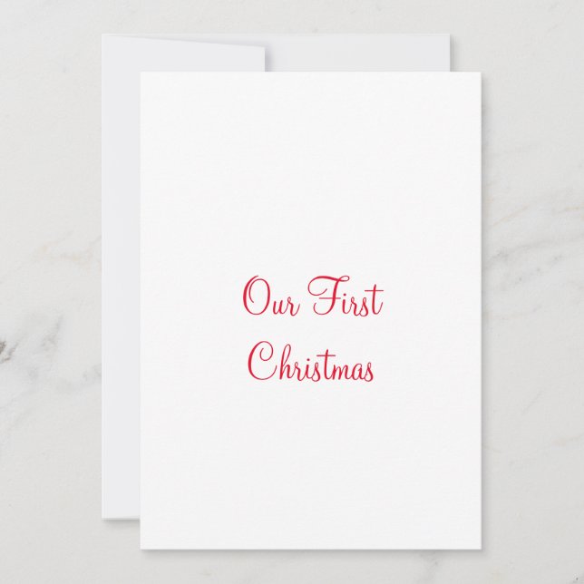 Our first Christmas add name family photo  Holiday Card (Front)