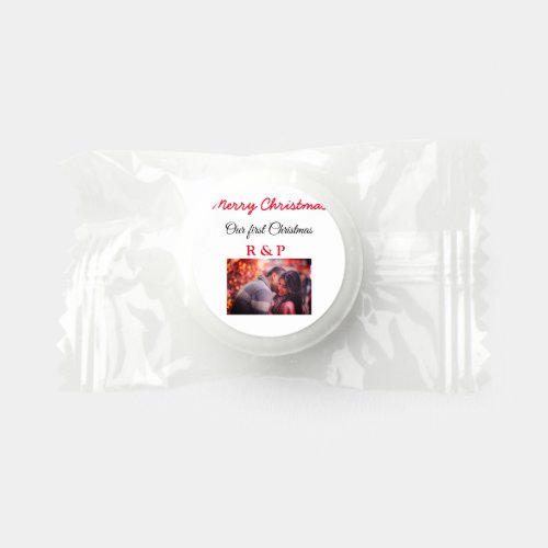 Our first Christmas add name photo wedding engaged Life Saver Mints