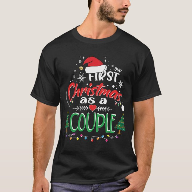 Our First Christmas as a Couple Funny Mr and Mrs T-Shirt (Front)