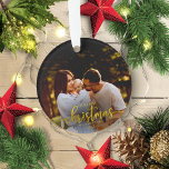 Our First Christmas As A Family Of 3 Gold Foil Ornament<br><div class="desc">Our First Christmas As A Family Of 3 Gold Foil Ornament</div>