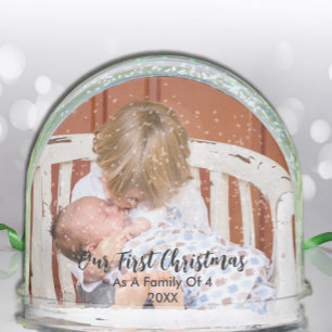 Our First Christmas As A Family Of 4 Snow Globe
