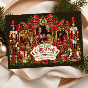 Our First Christmas as a Family of Four Photo Holiday Card