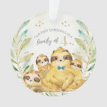 Our First Christmas As A Family Of Four Sloth Ornament at Zazzle