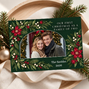 Our First Christmas as a Family of Two Photo Holiday Card
