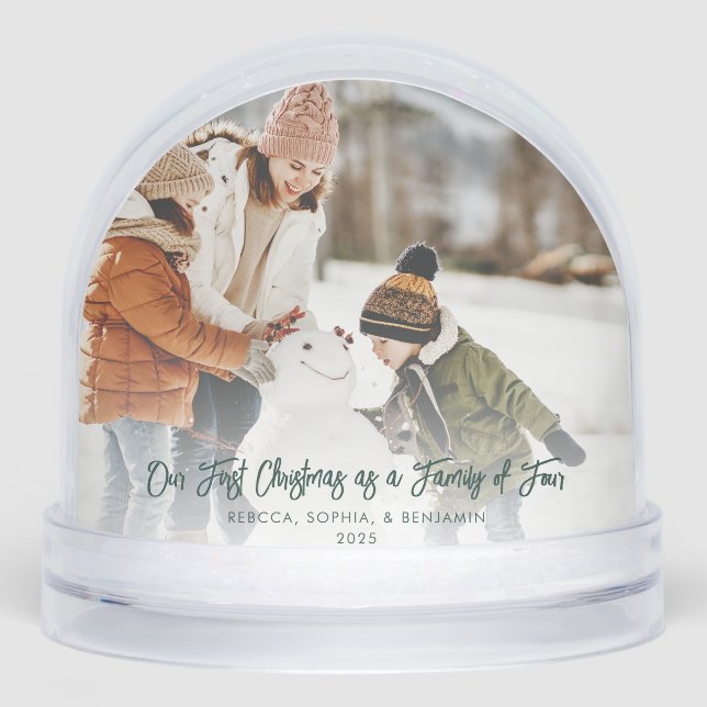 Our First Christmas as a Family Photos with Pet Snow Globe (Front)
