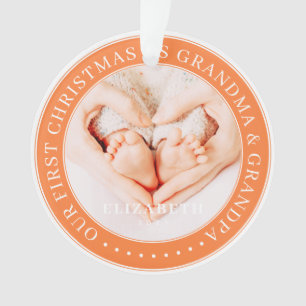 Our First Christmas As Grandma And Grandpa Simple Ornament
