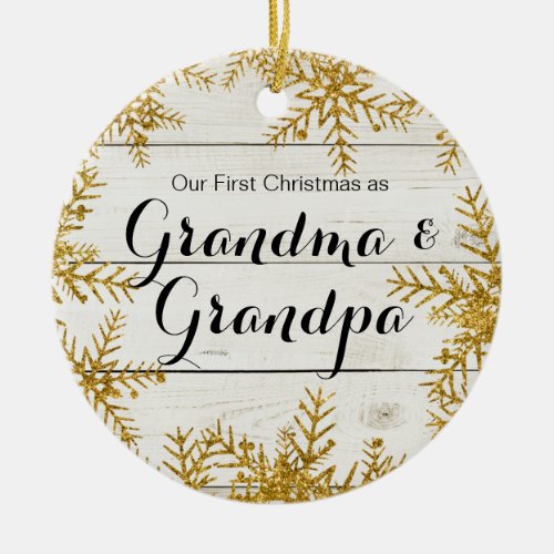 Our First Christmas as Grandma  Grandpa Ornament