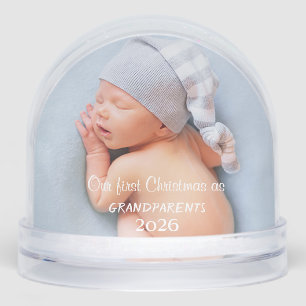 Our First Christmas As Grandparents,Baby Photo Snow Globe