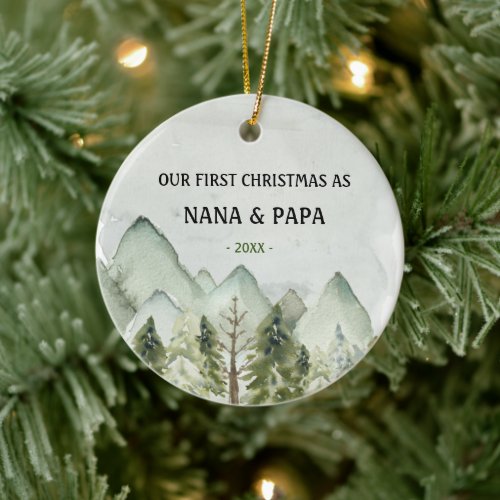 Our First Christmas as Grandparents Ceramic Ornament