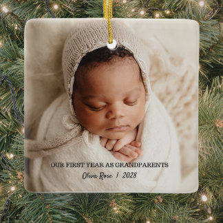Our First Christmas As Grandparents Ceramic Ornament