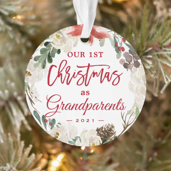 25% OFF Holiday Sale First Christmas As Grandparents Gift Grandma Grandpa Gift Grandparents Personalized Ornament Baby Ornament O16