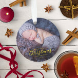 Our First Christmas As Grandparents Gold Foil Ornament<br><div class="desc">Our First Christmas As Grandparents Gold Foil Ceramic Ornament</div>