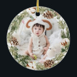 Our First Christmas as Grandparents Joy Photo  Ceramic Ornament<br><div class="desc">If you need any further customisation please feel free to message me on yellowfebstudio@gmail.com.</div>