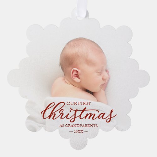 Our First Christmas As Grandparents Ornament Card