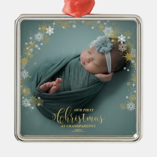 Our First Christmas As Grandparents Photo Ornament