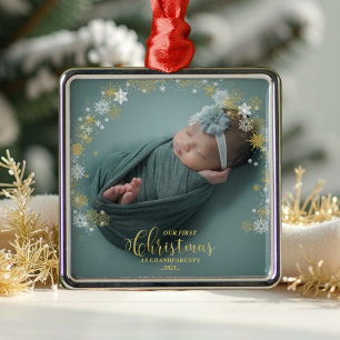 Our First Christmas As Grandparents Photo Ornament
