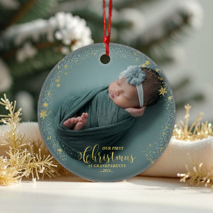 Our First Christmas As Grandparents Photo Ornament