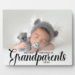 Our First Christmas As Grandparents Photo Plaque