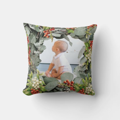 Our First Christmas as Grandparents Photo Throw Pillow