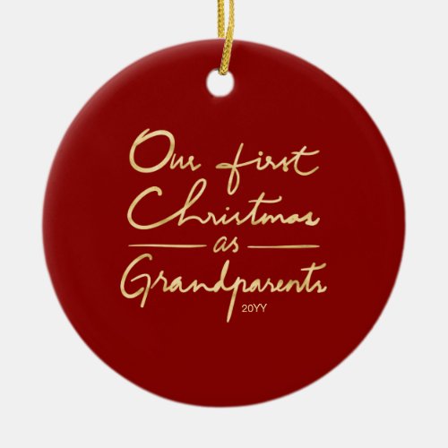 Our First Christmas as Grandparents Photo Unique Ceramic Ornament