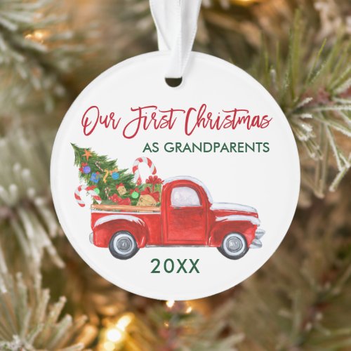 Our First Christmas as Grandparents Truck Tree Ornament