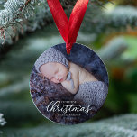 Our First Christmas As Grandparents White Script Ornament<br><div class="desc">Our First Christmas As Grandparents White Script Ceramic Ornament</div>