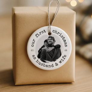 Our First Christmas as Husband & Wife – Typewriter Ceramic Ornament