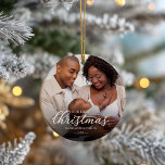 Our First Christmas as Mom and Dad Baby Photo Ceramic Ornament<br><div class="desc">Our First Christmas as Mom and Dad Baby Photo Ceramic Ornament</div>