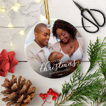 Our First Christmas as Mom and Dad Baby Photo Ceramic Ornament<br><div class="desc">Our First Christmas as Mom and Dad Baby Photo Ceramic Ornament</div>