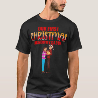 Our First Christmas as Mom and Dad Baby Photo T-Shirt