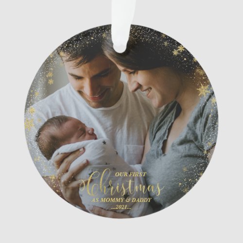 Our First Christmas as Mom and Dad Family Ornament