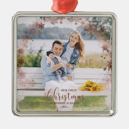 Our First Christmas as Mom and Dad Family Ornament