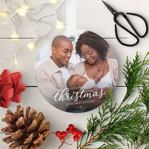 Our First Christmas as Mom and Dad Family Photo Ornament
