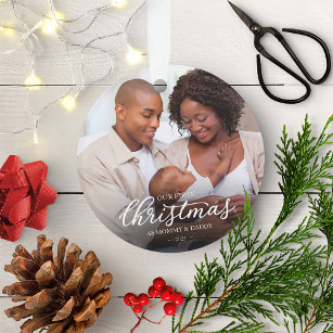 Our First Christmas as Mom and Dad Family Photo Ornament
