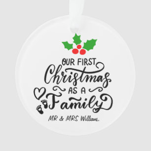 Our First Christmas as Mom and Dad Family Photo  Ornament