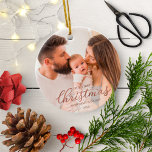 Our First Christmas as Mom and Dad Rose Gold Foil Ceramic Ornament<br><div class="desc">Our First Christmas as Mom and Dad Rose Gold Foil Ceramic Ornament</div>