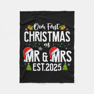 Our First Christmas As Mr & Mrs 2025 Married C Fleece Blanket