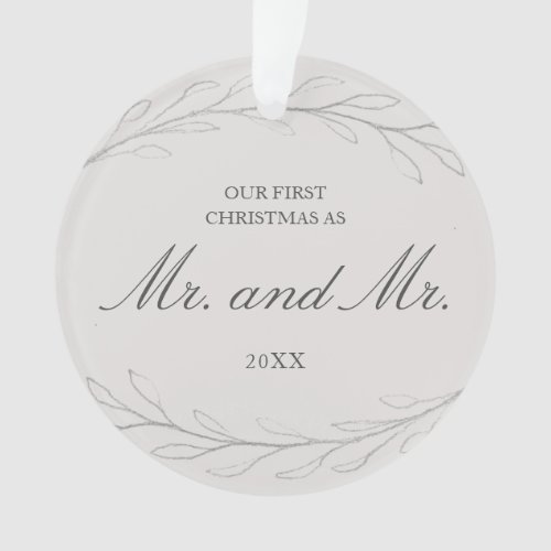 Our First Christmas as Mr and Mr Photo Gay Ornament